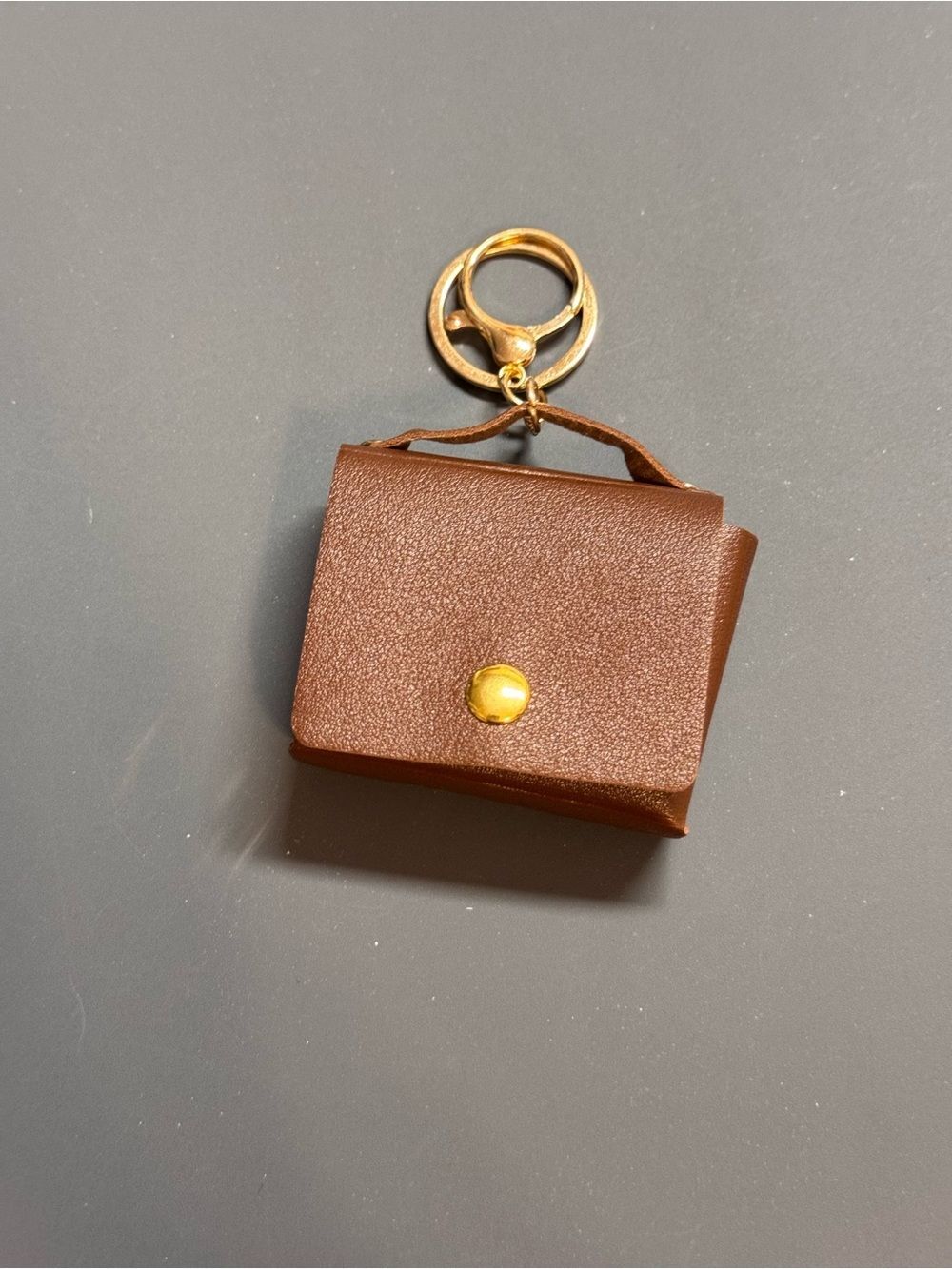 NIP Mini Faux Leather Satchel Bag Keychain Charm Micro Purse Coin Pouch Gift